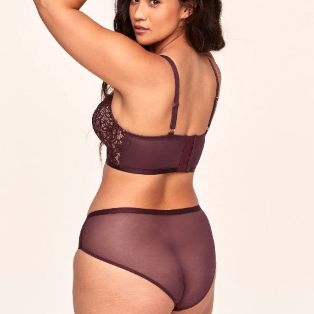 NWT Adore Me Diara Bra + Panty Set - Burgundy - Size 42C + 1X - Picture 3 of 14